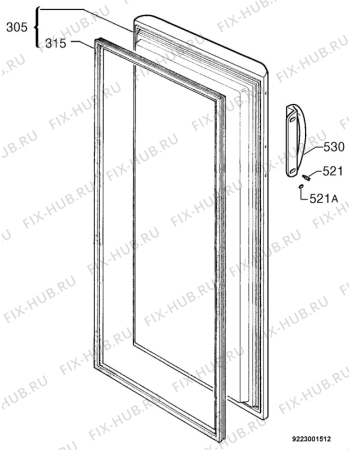 Взрыв-схема холодильника Aeg A1844-4GS - Схема узла Door 003