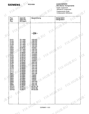 Схема №10 RC310G4 с изображением Интегрированный контур для аудиотехники Siemens 00790977