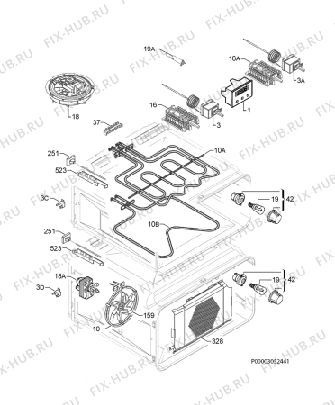 Взрыв-схема плиты (духовки) Zanussi ZOF35501WK - Схема узла Electrical equipment