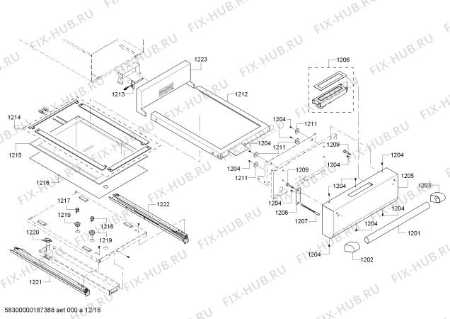 Схема №8 PRD48NCSGC с изображением Крепежный набор для электропечи Bosch 00746376