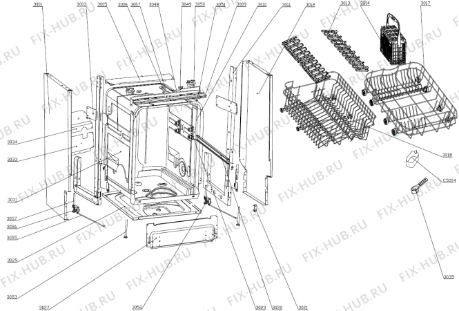 Схема №3 MV51010 (230964, WQP8-9347) с изображением Сенсорная панель для посудомойки Gorenje 244365