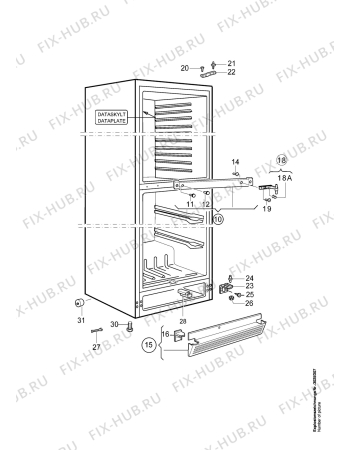 Взрыв-схема холодильника Aeg ARC3043-4KG - Схема узла Housing 001