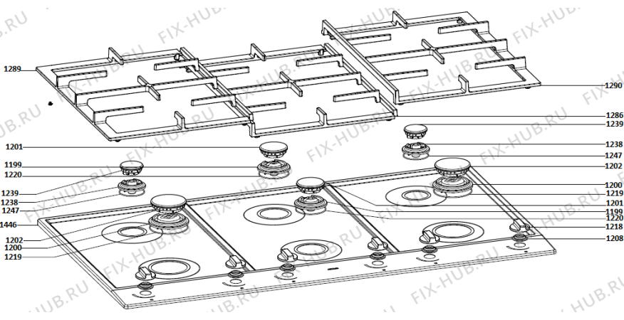 Схема №1 HG9211BA1E/A2 (702714) с изображением Поверхность для плиты (духовки) Gorenje 702662