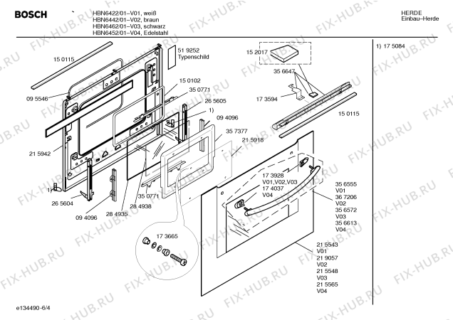 Схема №2 HBN6422 с изображением Панель управления для плиты (духовки) Bosch 00369572
