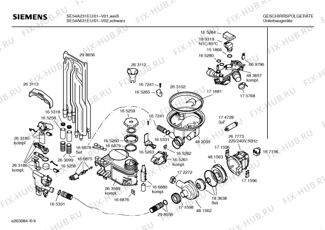 Схема №3 SE54A231EU с изображением Вкладыш в панель для посудомойки Siemens 00369891