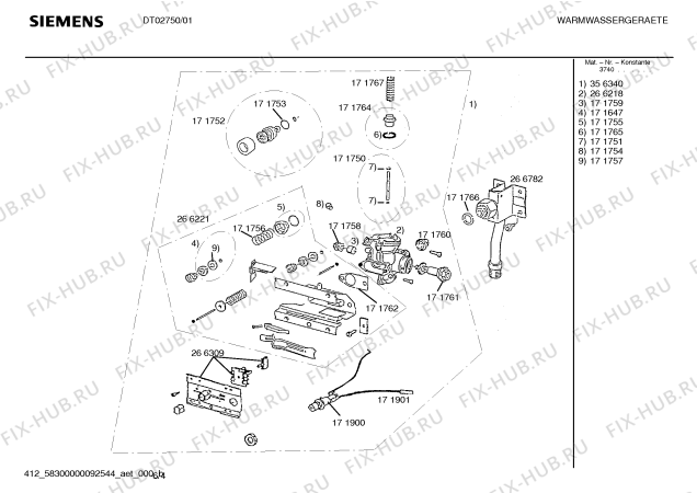 Схема №3 DT02750 ÇAKMAKLI GAZLI SOFBEN с изображением Корпус для водонагревателя Siemens 00472702