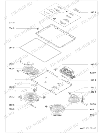 Схема №1 AKR 103 IX с изображением Поверхность для плиты (духовки) Whirlpool 481244039756