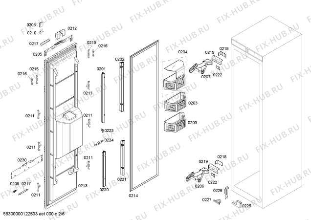 Схема №2 G7361X0 с изображением Вставная полка для холодильной камеры Bosch 00666041