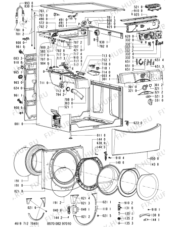 Схема №1 AWM 075 WT/BL GHW9100LQ с изображением Рукоятка для стиральной машины Whirlpool 481249818272