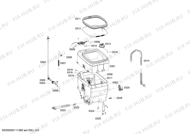 Схема №3 WP10T382FF с изображением Кнопка для стиралки Siemens 00607745