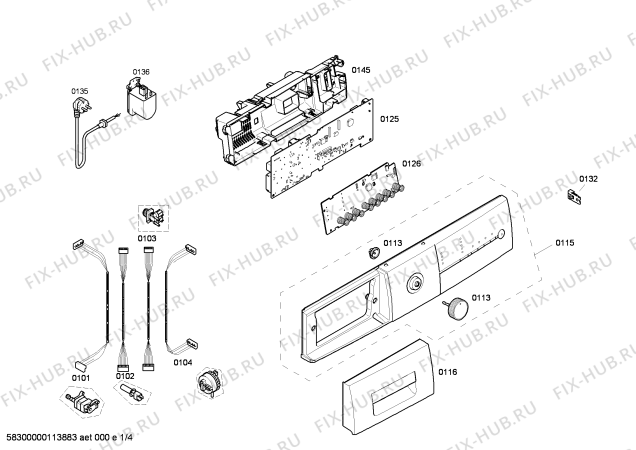 Схема №1 WM12E163 E 12.16 VarioPerfect с изображением Панель управления для стиралки Siemens 00677588