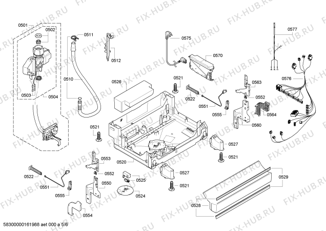 Взрыв-схема посудомоечной машины Bosch SMS54M38EU - Схема узла 05