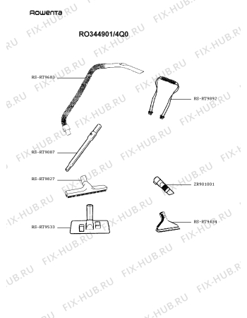 Схема №1 RO346901/4Q0 с изображением Покрытие для электропылесоса Rowenta RS-RT9887