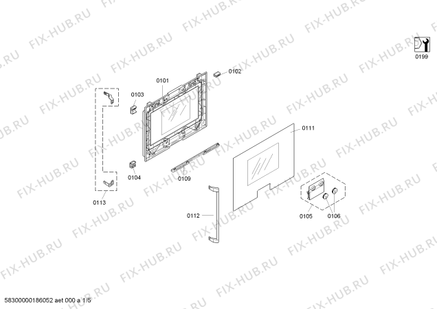 Схема №2 BS275100E с изображением Рамка для плиты (духовки) Bosch 00684265