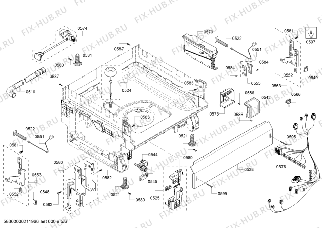 Взрыв-схема посудомоечной машины Bosch SHXM4AY52N SilencePlus 48dBA - Схема узла 05