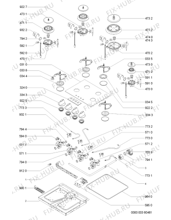 Схема №1 AKM 436/WH с изображением Затычка для плиты (духовки) Whirlpool 481244039146