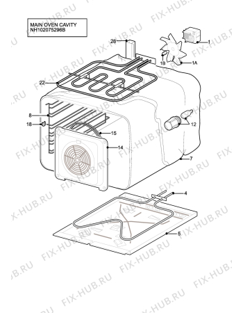 Взрыв-схема плиты (духовки) Aeg Electrolux D67000VF-W - Схема узла H10 Main Oven Cavity (large)