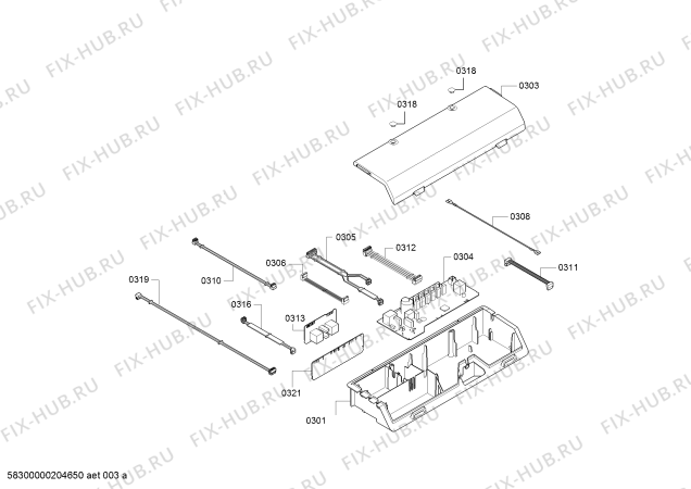 Схема №1 DWF97RW69 Bosch с изображением Стеклянная полка для вытяжки Bosch 00716700