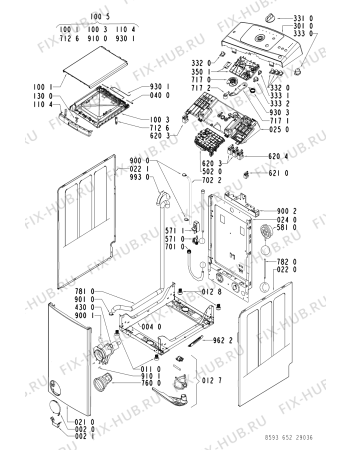 Схема №1 AWE 6523 с изображением Обшивка для стиральной машины Whirlpool 481245215627