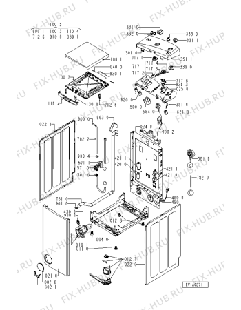 Схема №1 EV 5022 с изображением Декоративная панель для стиралки Whirlpool 481245210018