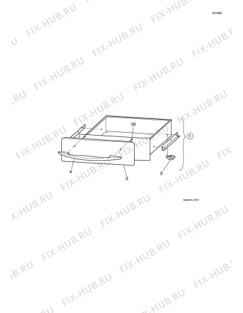 Взрыв-схема комплектующей Husqvarna Electrolux QSG6008 - Схема узла W10 Dish wheel rack