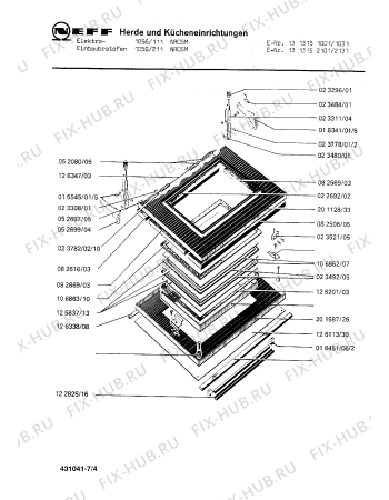 Взрыв-схема плиты (духовки) Neff 1313151001 1056/111NRCSM - Схема узла 04