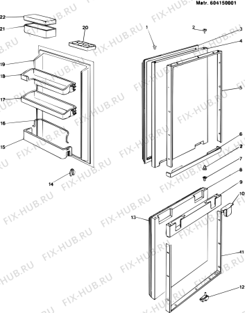 Схема №2 RFP340SE (F002992) с изображением Дверка для холодильника Indesit C00026972