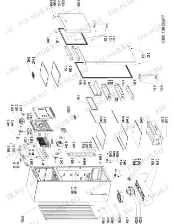 Схема №1 DPA 45 NFS с изображением Панель управления для холодильника Whirlpool 481010762777