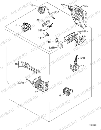 Взрыв-схема стиральной машины Rosenlew RTF5141 - Схема узла Electrical equipment 268