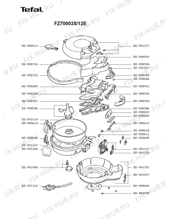 Схема №1 FZ700000/12E с изображением Ручка для тостера (фритюрницы) Tefal SS-990614