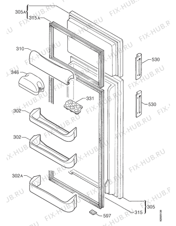 Взрыв-схема холодильника Rex RD23GR - Схема узла Door 003