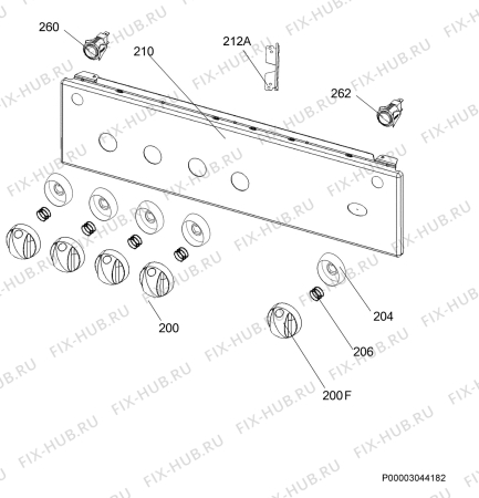 Взрыв-схема плиты (духовки) Zanussi ZCG663GX - Схема узла Command panel 037