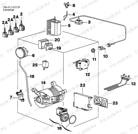 Взрыв-схема стиральной машины Zanussi TL1054 - Схема узла W30 Electrical details E