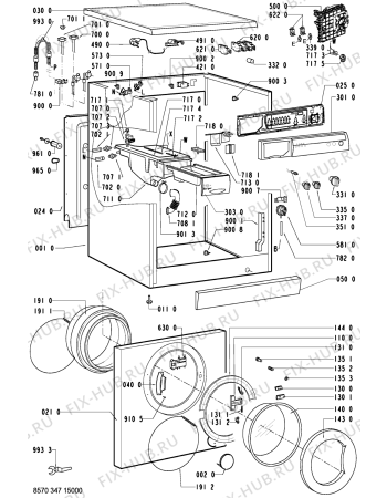 Схема №2 AWM 347 с изображением Микропереключатель для стиралки Whirlpool 481228218848