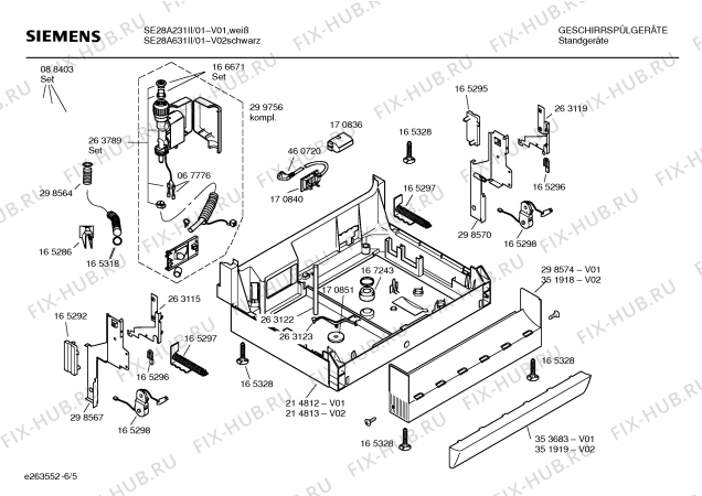 Взрыв-схема посудомоечной машины Siemens SE28A231II (to be decided) - Схема узла 05