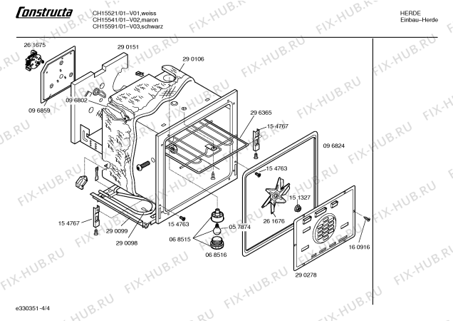 Взрыв-схема плиты (духовки) Constructa CH15521 - Схема узла 04