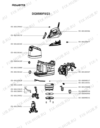 Схема №1 DG8580F0/23 с изображением Подкладка для утюга (парогенератора) Rowenta CS-00140345