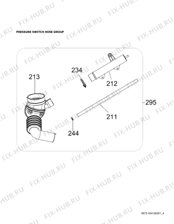 Схема №2 AWZ9614F с изображением Воздуховод для стиралки Whirlpool 482000020666