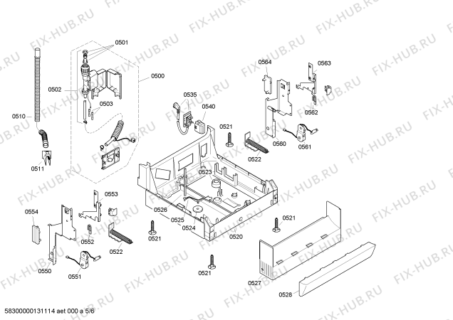 Схема №1 SRS46T08EU с изображением Передняя панель для посудомойки Bosch 00665481