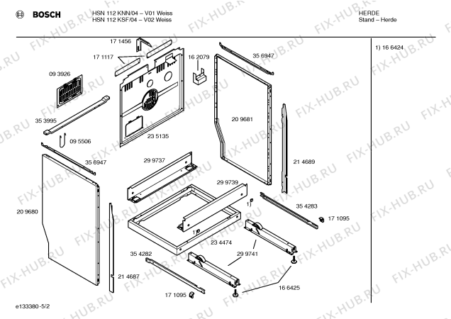 Схема №2 HSN112KNN с изображением Инструкция по эксплуатации для плиты (духовки) Bosch 00524558