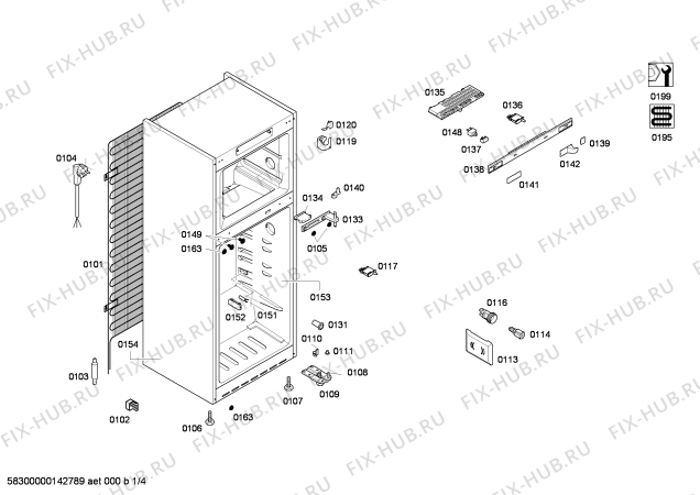 Схема №3 KDN40A43 с изображением Дверь для холодильника Bosch 00249684