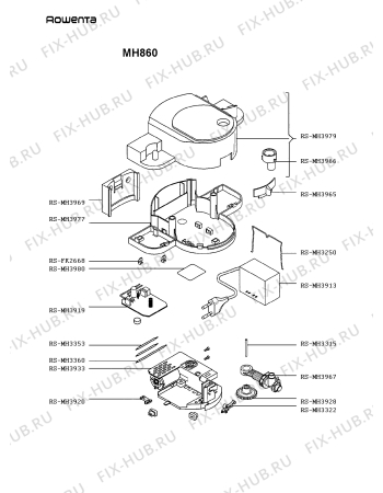 Взрыв-схема техники по уходу за телом Rowenta MH860 - Схема узла MH860ES_.__2