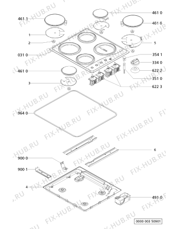 Схема №1 AKL 730/JA с изображением Втулка для плиты (духовки) Whirlpool 481244038839