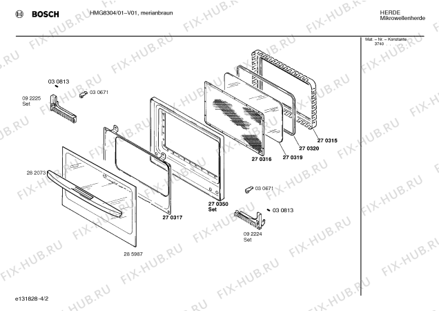 Взрыв-схема микроволновой печи Bosch HMG8304 - Схема узла 02