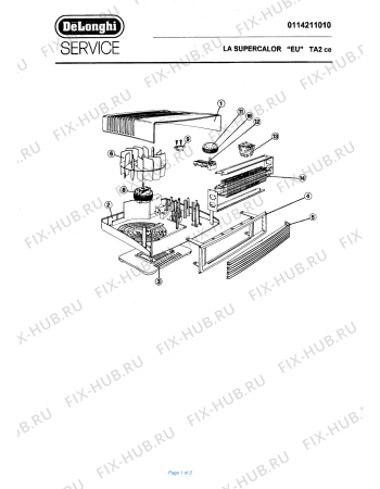 Схема №1 TA2 ce с изображением Корпусная деталь для ветродува DELONGHI 592662