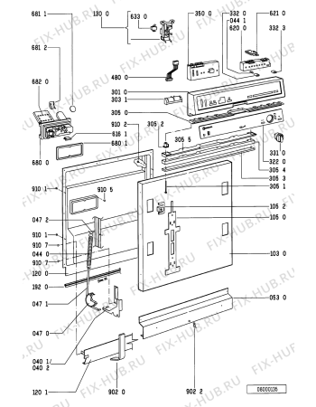 Взрыв-схема посудомоечной машины Bauknecht GSI 4753 TW/WS GSI 4753 W-WS - Схема узла