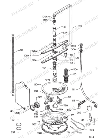 Взрыв-схема посудомоечной машины Zanussi ZW123 - Схема узла Hydraulic System 272