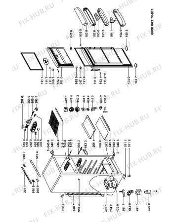 Схема №1 ARC 3590/BR с изображением Дверца для холодильной камеры Whirlpool 481241619233