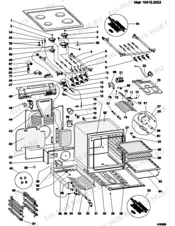 Взрыв-схема плиты (духовки) Ariston C347GXR (F030706) - Схема узла