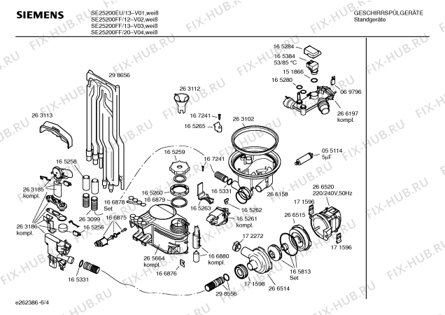 Схема №2 SE25200FF с изображением Переключатель режимов для посудомоечной машины Siemens 00264606